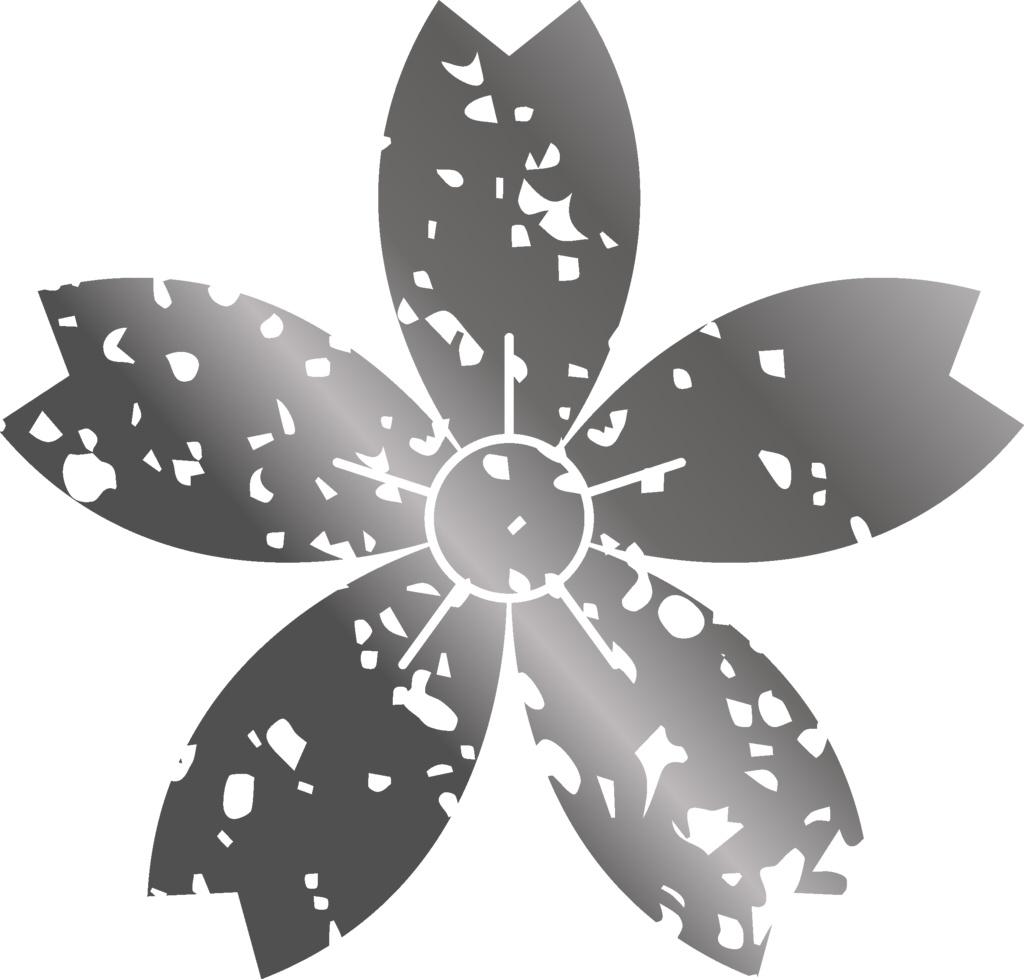 ダウンロード販売素材・メタリック家紋素材【廉価版】・桜②【8種】(AI, PNG形式)