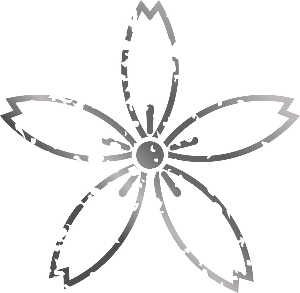 ダウンロード販売素材・メタリック家紋素材【廉価版】・桜②【8種】(AI, PNG形式)