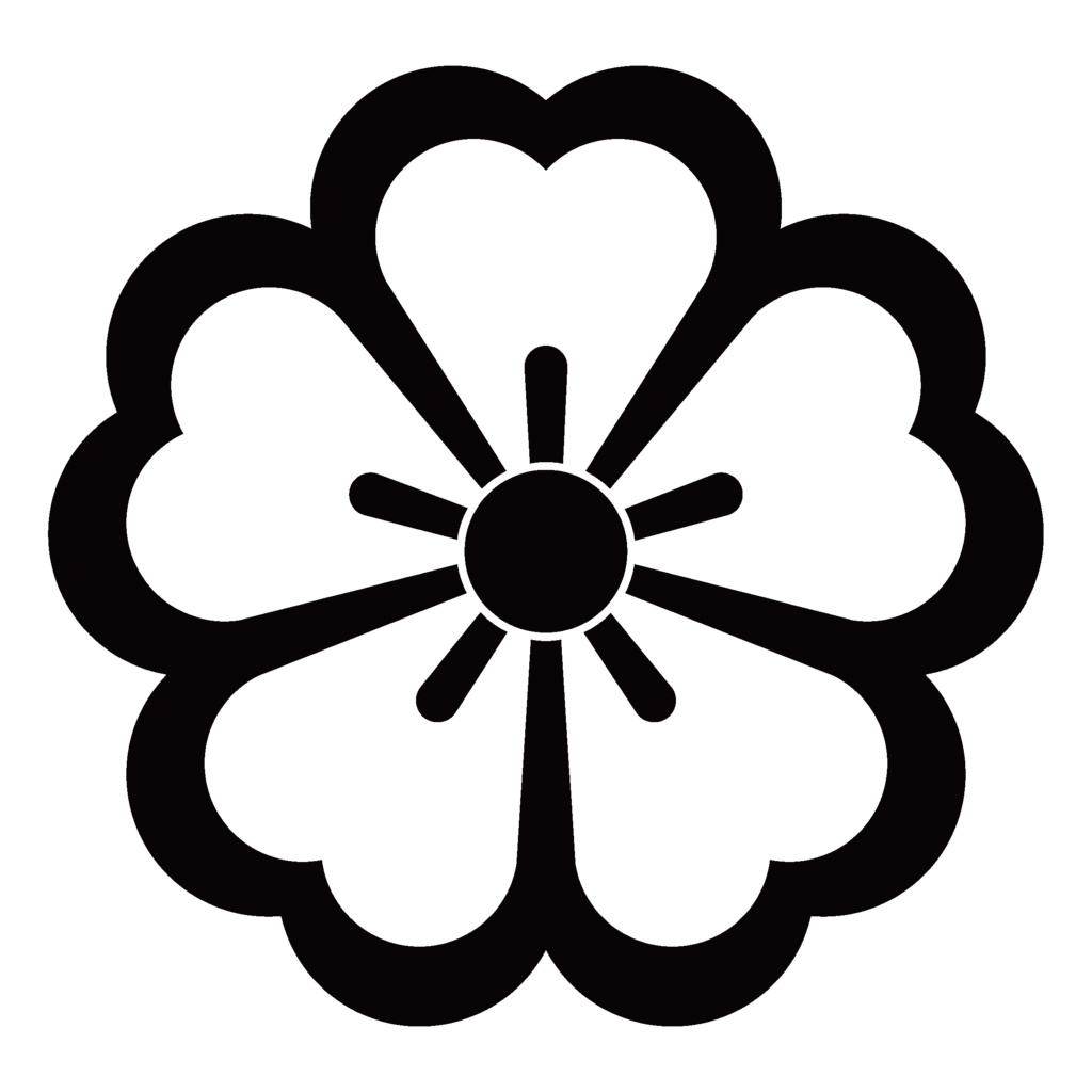 ダウンロード販売素材・家紋素材【廉価版】・桜③【8種】(AI, PNG形式)