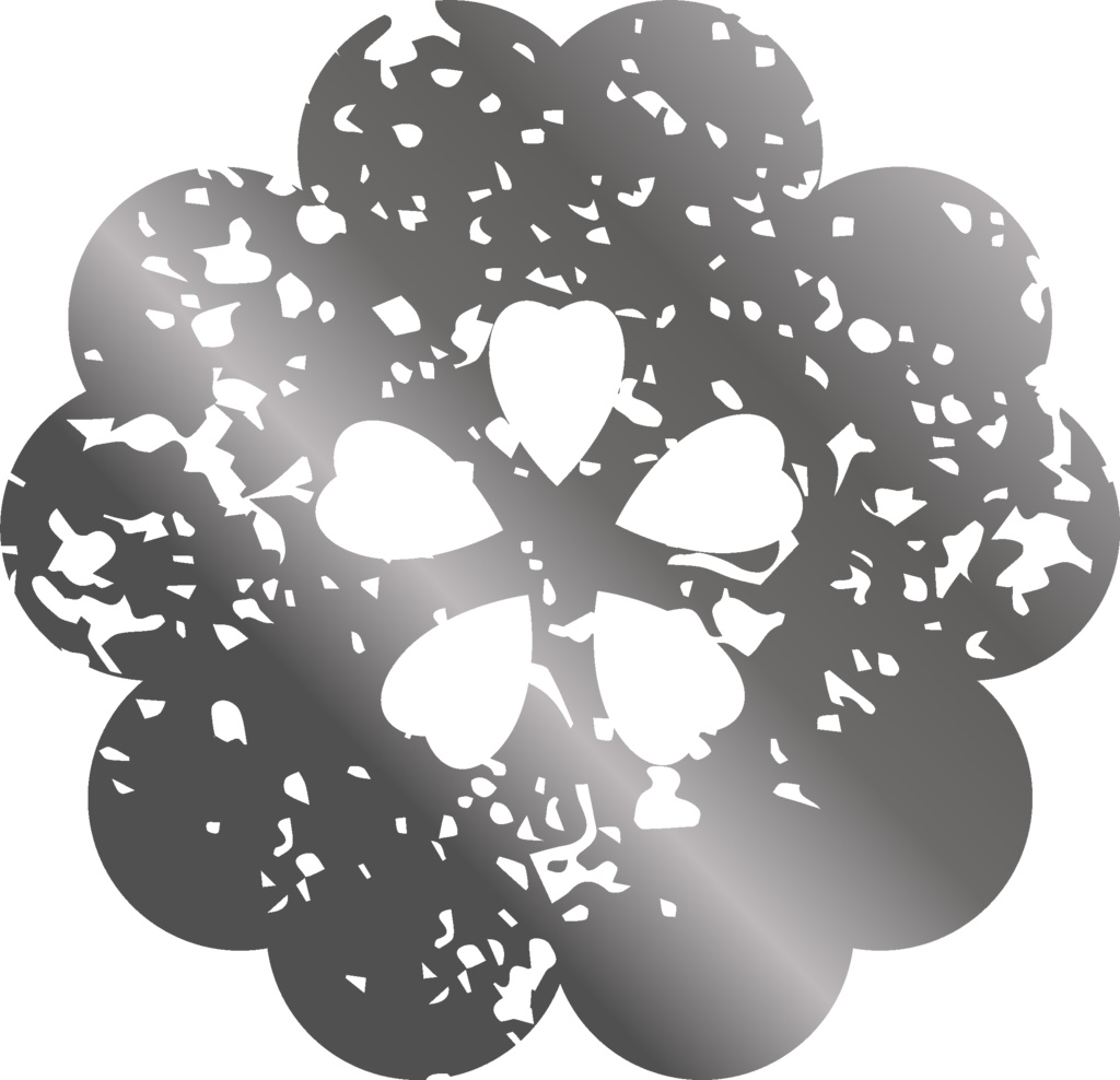 ダウンロード販売素材・メタリック家紋素材【廉価版】・桜③【8種】(AI, PNG形式)