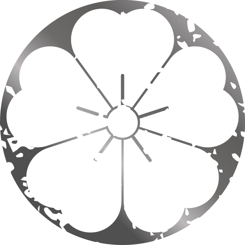ダウンロード販売素材・メタリック家紋素材【廉価版】・桜③【8種】(AI, PNG形式)