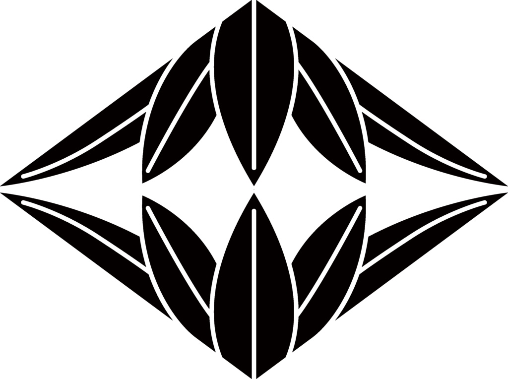 ダウンロード販売素材・家紋素材【廉価版】・笹①【8種】(AI, PNG形式)