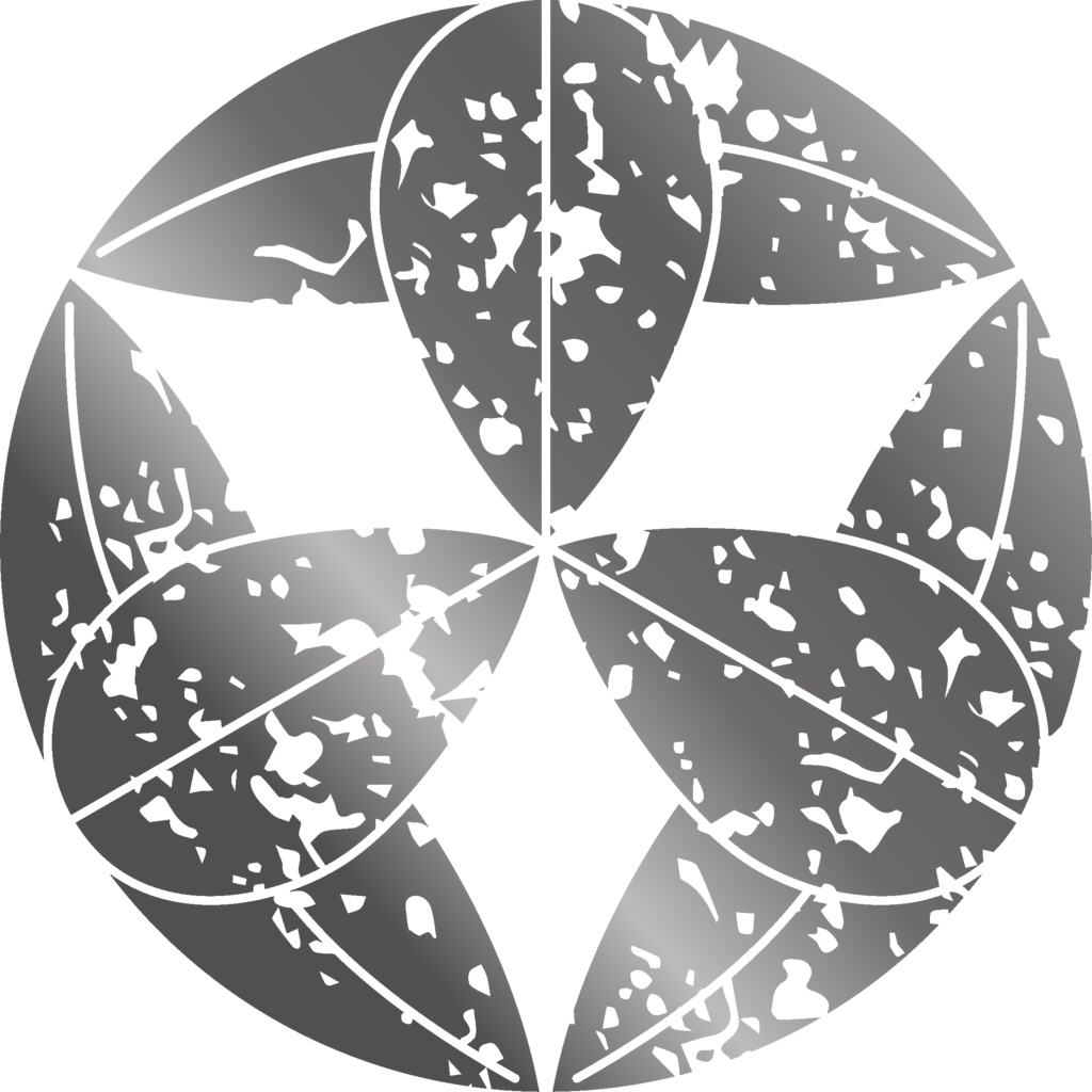 ダウンロード販売素材・メタリック家紋素材【廉価版】・笹①【8種】(AI, PNG形式)