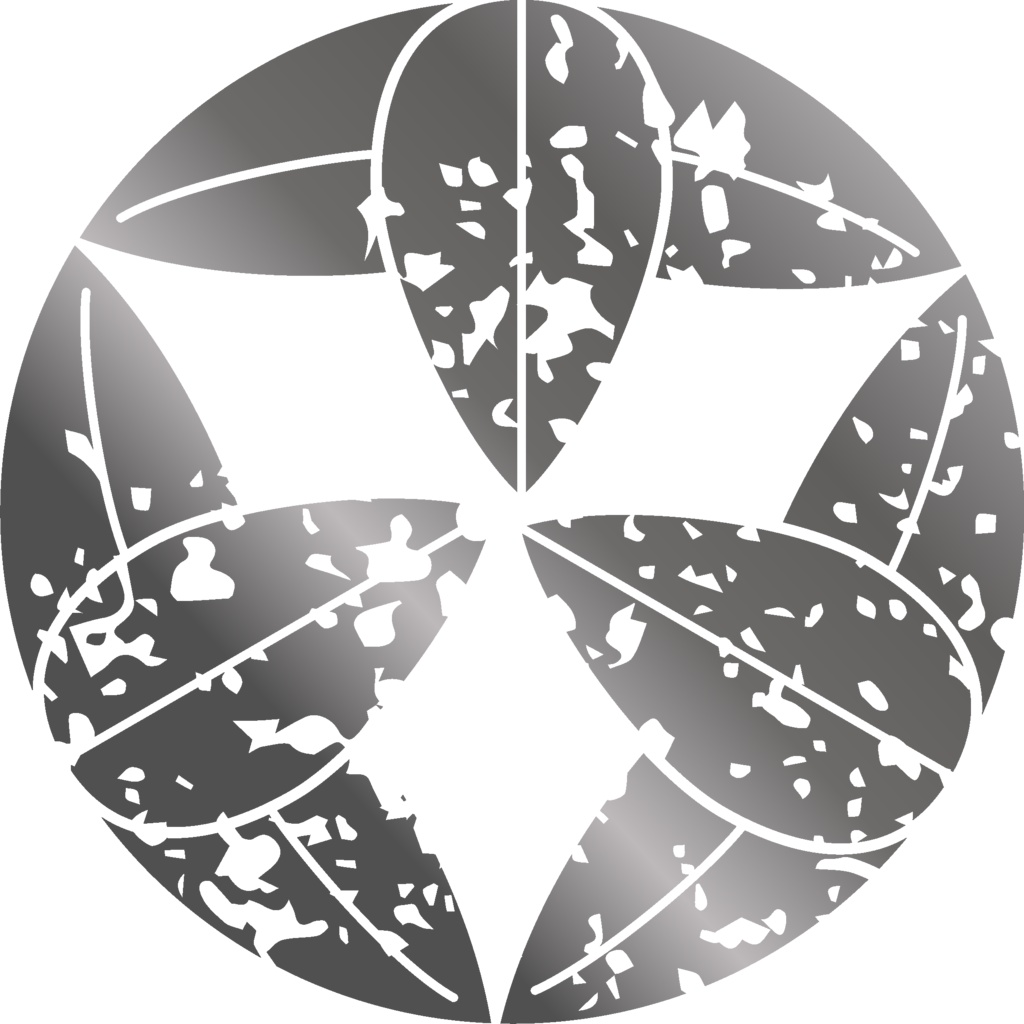 ダウンロード販売素材・メタリック家紋素材【廉価版】・笹②【8種】(AI, PNG形式)