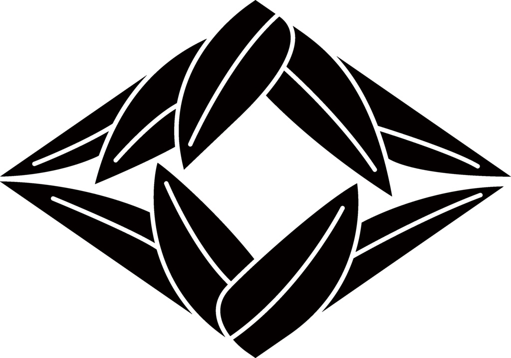 ダウンロード販売素材・家紋素材【廉価版】・笹③【8種】(AI, PNG形式)