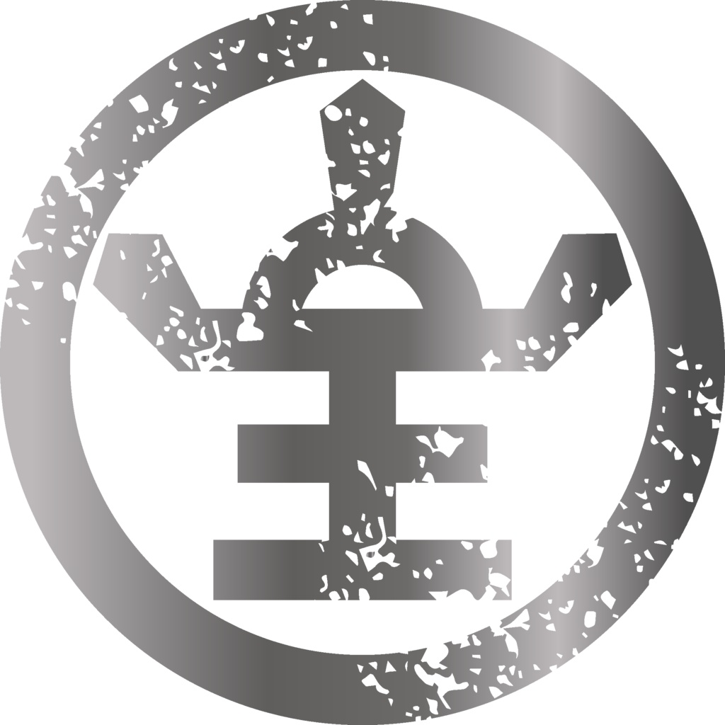 ダウンロード販売素材・メタリック家紋素材【廉価版】・字①【8種】(AI, PNG形式)
