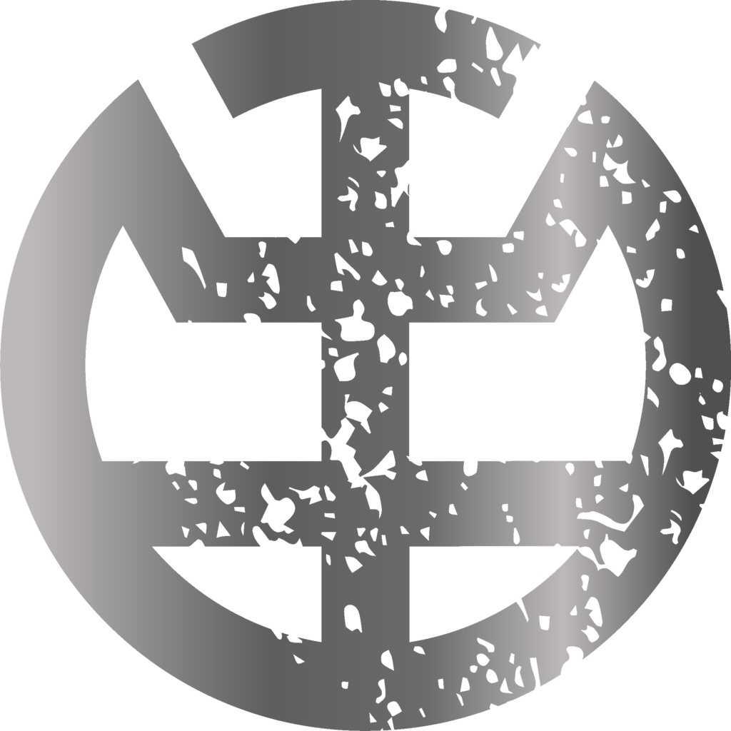 ダウンロード販売素材・メタリック家紋素材【廉価版】・字③【8種】(AI, PNG形式)