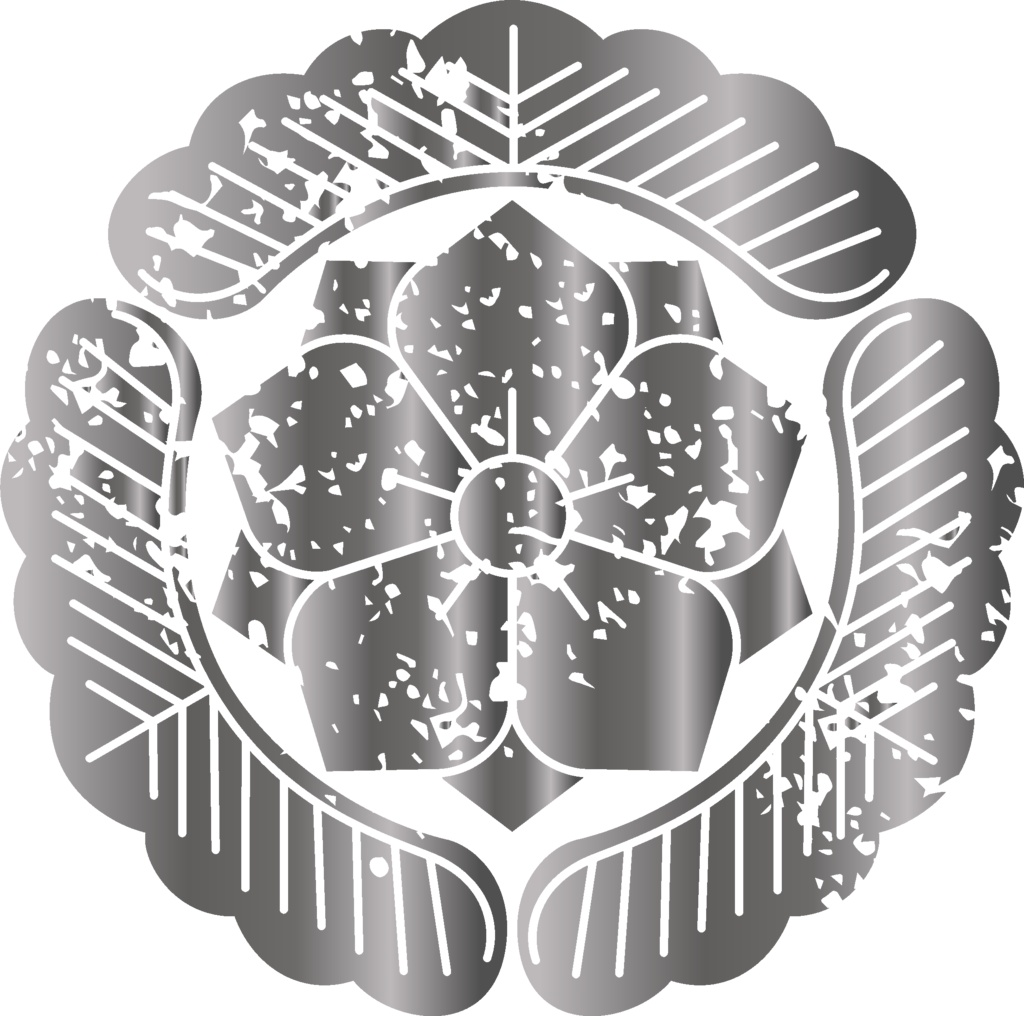 ダウンロード販売素材・メタリック家紋素材【廉価版】・松②【7種】(AI, PNG形式)
