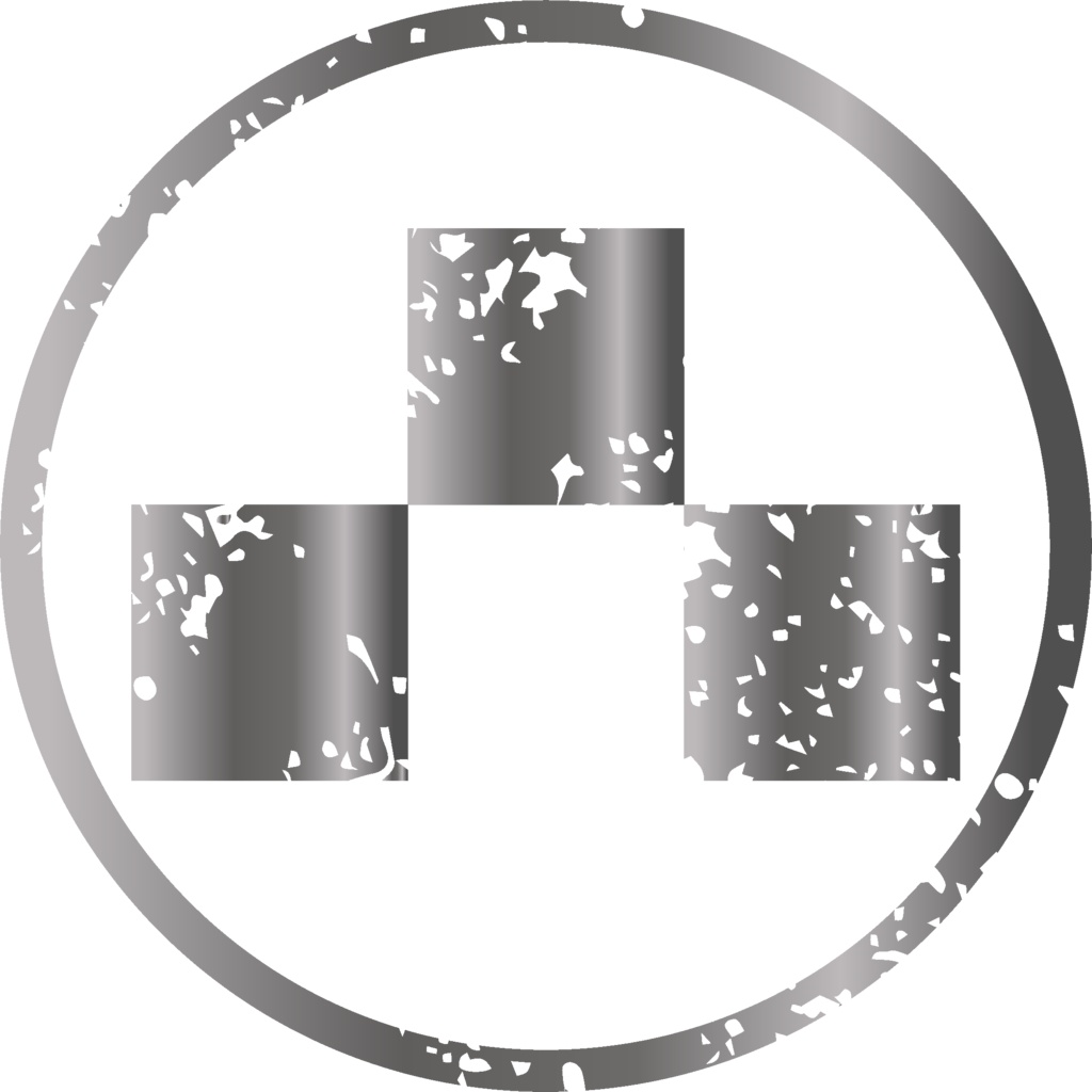 ダウンロード販売素材・メタリック家紋素材【廉価版】・石と五徳【6種】(AI, PNG形式)