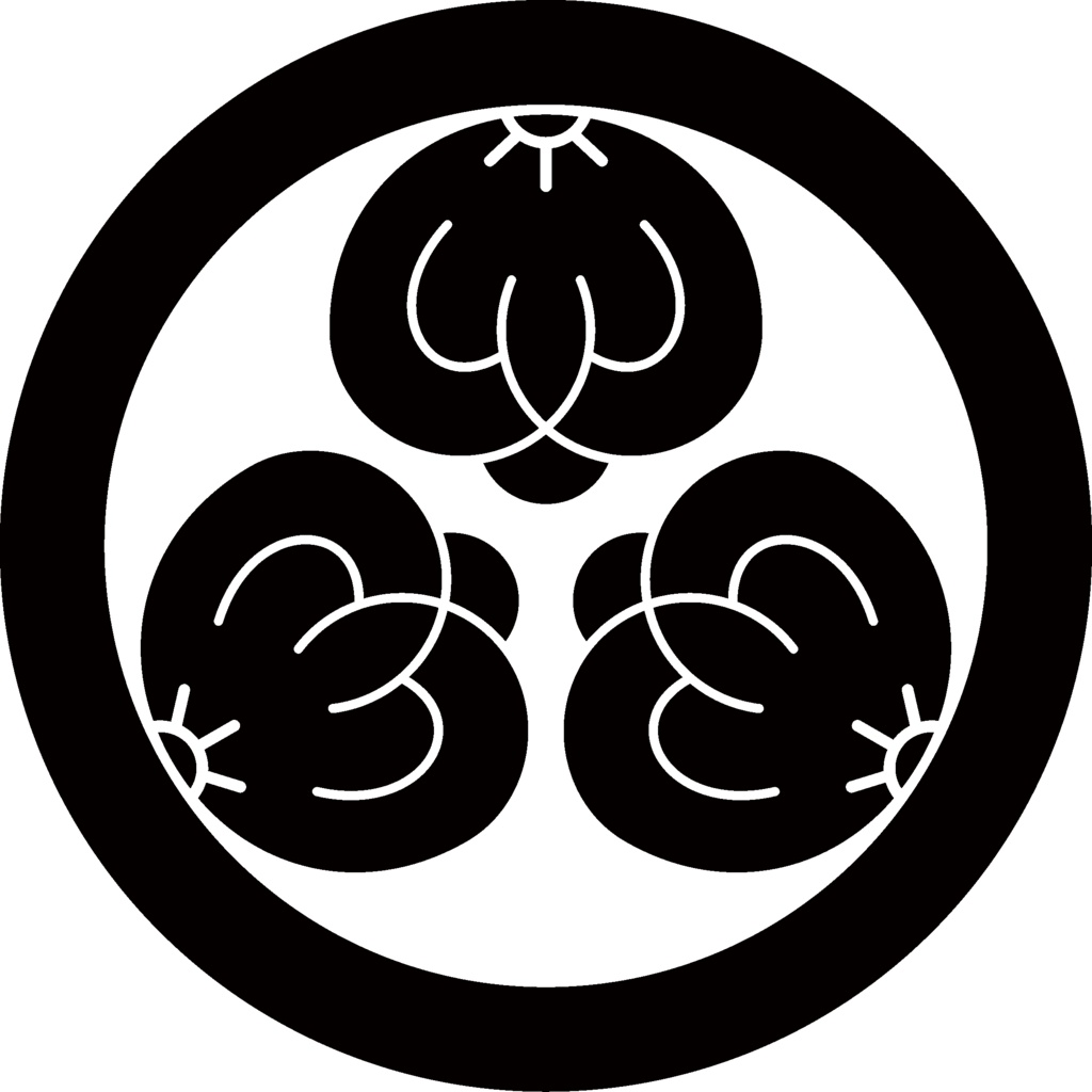 ダウンロード販売素材・家紋素材【廉価版】・茶ノ実①【6種】(AI, PNG形式)