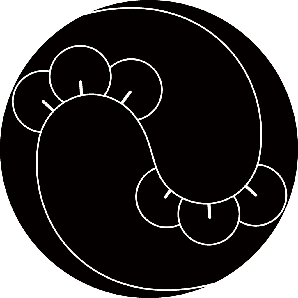 ダウンロード販売素材・家紋素材【廉価版】・丁字【6種】(AI, PNG形式)