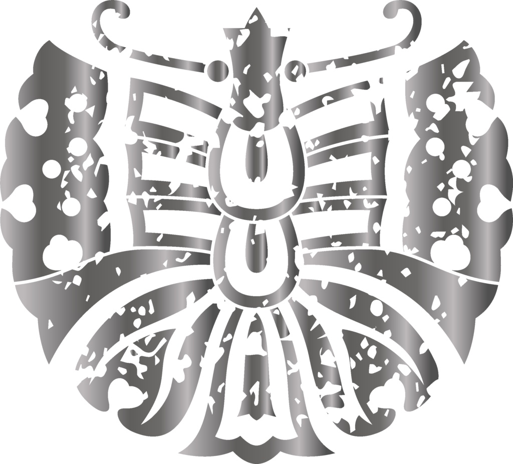 ダウンロード販売素材・メタリック家紋素材【廉価版】・蝶②【6種】(AI, PNG形式)