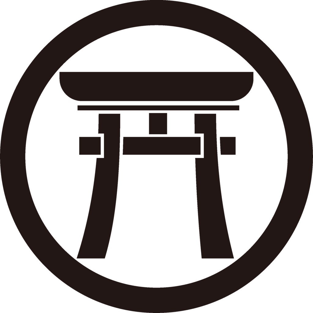 ダウンロード販売素材・家紋素材【廉価版】・鳥居と団扇【6種】(AI, PNG形式)