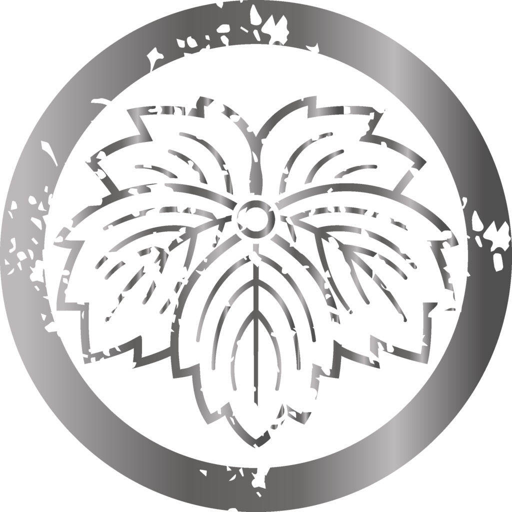 ダウンロード販売素材・メタリック家紋素材【廉価版】・蔦(つた)②【7種】(AI, PNG形式)