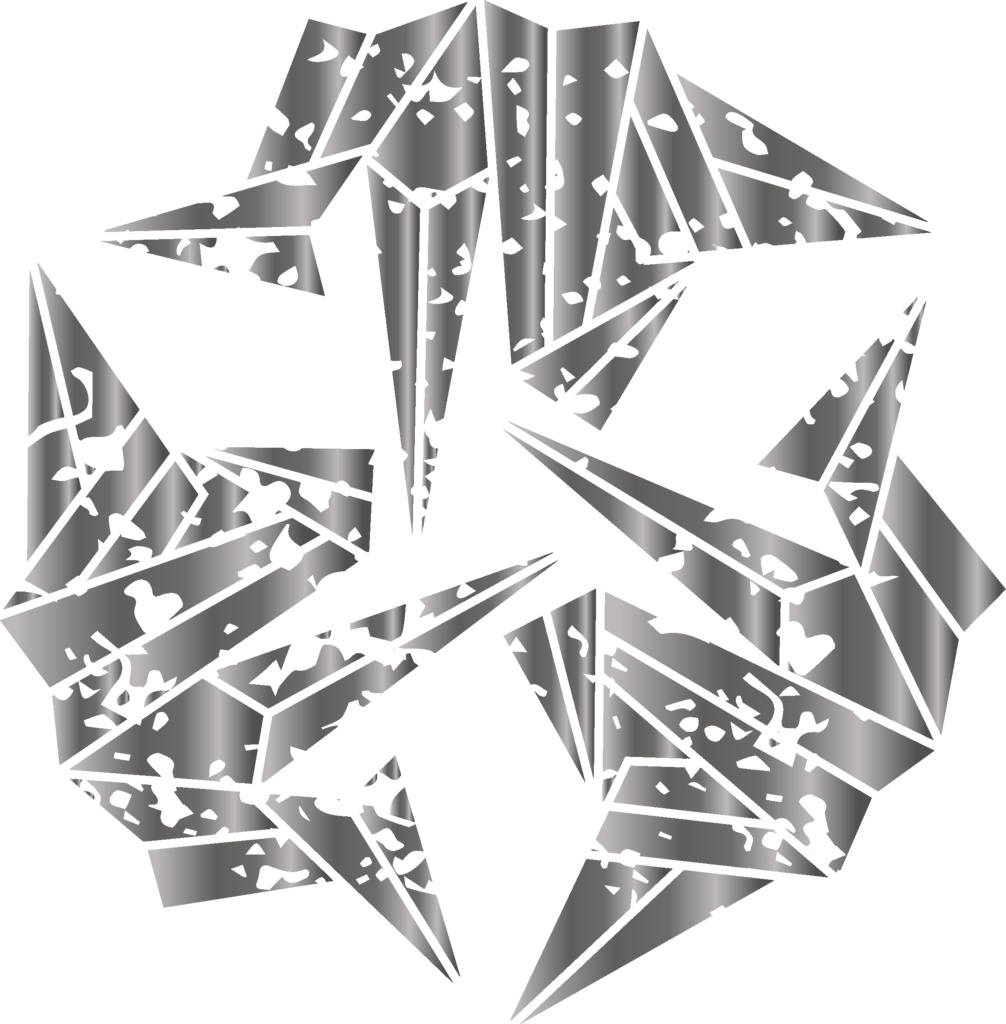 ダウンロード販売素材・メタリック家紋素材【廉価版】・鶴①【6種】(AI, PNG形式)