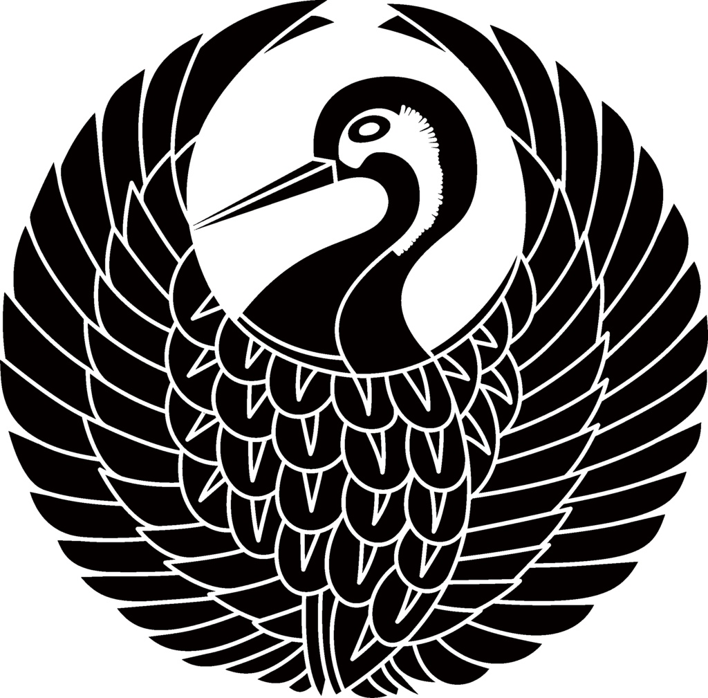 ダウンロード販売素材・家紋素材【廉価版】・鶴②【6種】(AI, PNG形式)