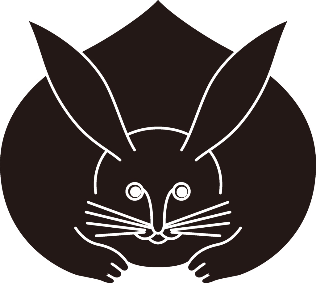 ダウンロード販売素材・家紋素材【廉価版】・兎と玉【6種】(AI, PNG形式)