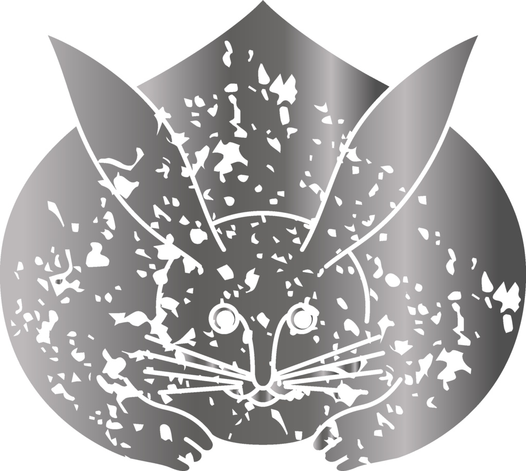 ダウンロード販売素材・メタリック家紋素材【廉価版】・兎と玉【6種】(AI, PNG形式)