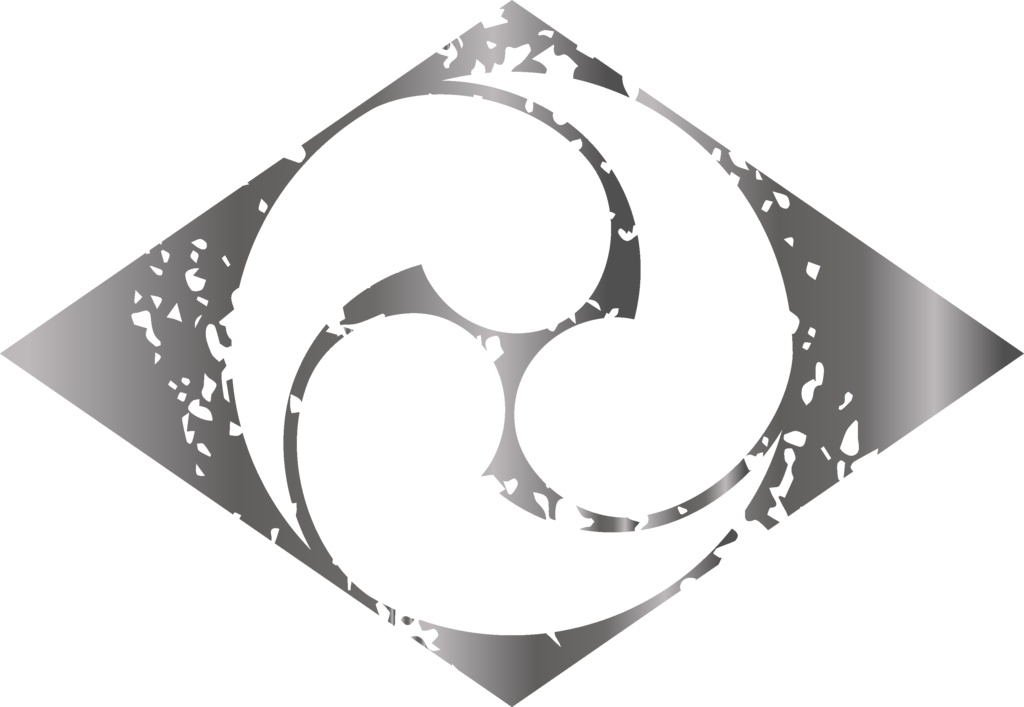 ダウンロード販売素材・メタリック家紋素材【廉価版】・巴(ともえ)【6種】(AI, PNG形式)
