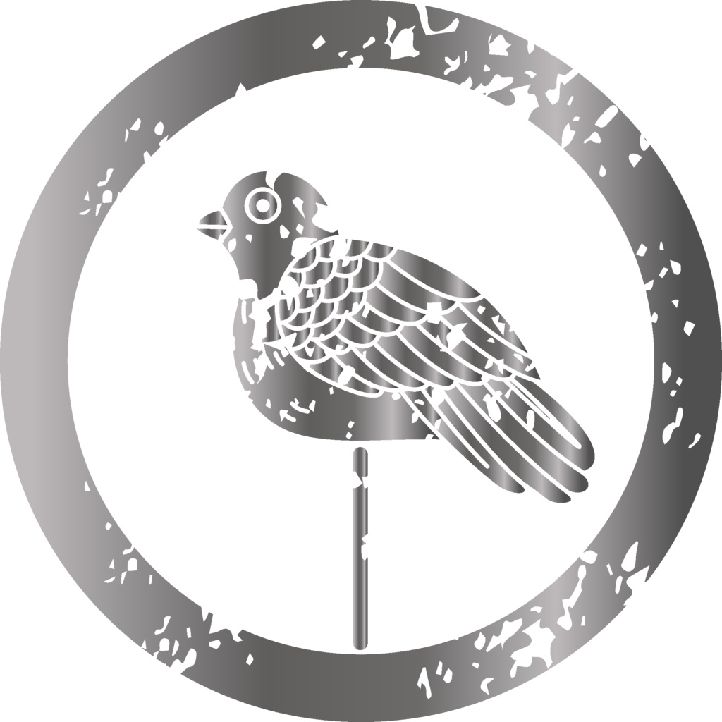 ダウンロード販売素材(AI, PNG形式)・メタリック家紋素材【廉価版】・筏(いかだ)と鳩【6種】(AI, PNG形式)