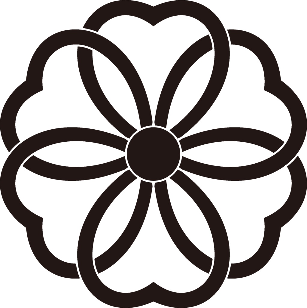 ダウンロード販売素材・家紋素材【廉価版】・片喰(かたばみ)③【6種】(AI, PNG形式)