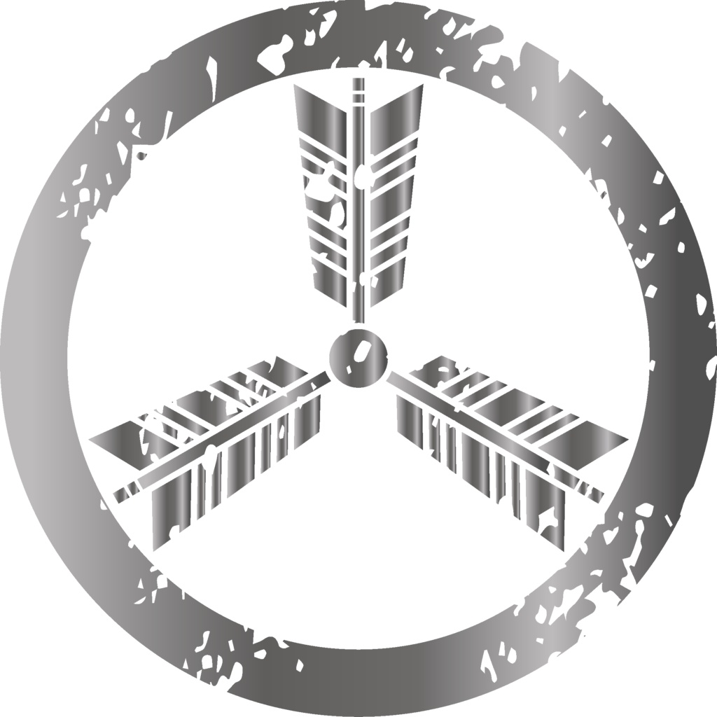 ダウンロード販売素材・メタリック家紋素材【廉価版】・矢①【6種】(AI, PNG形式)