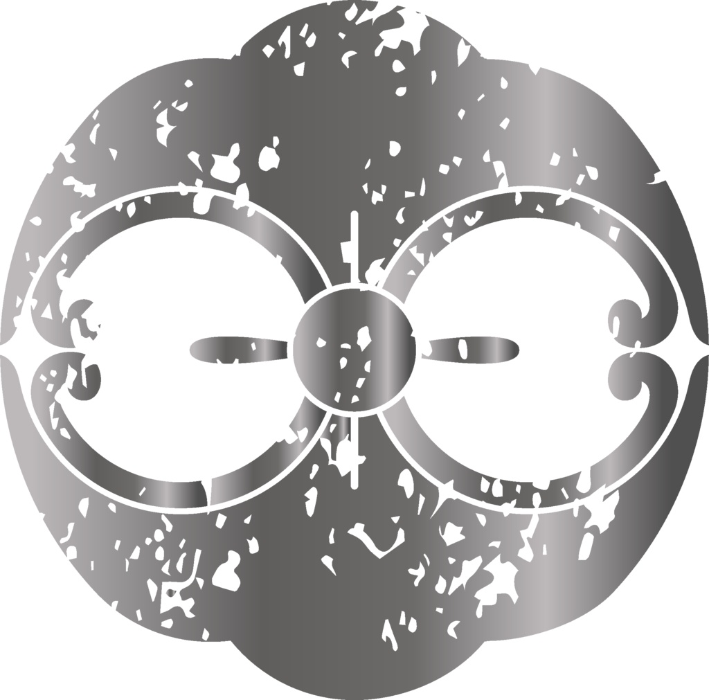 ダウンロード販売素材・メタリック家紋素材【廉価版】・蕨(わらび)【6種】(AI, PNG形式)