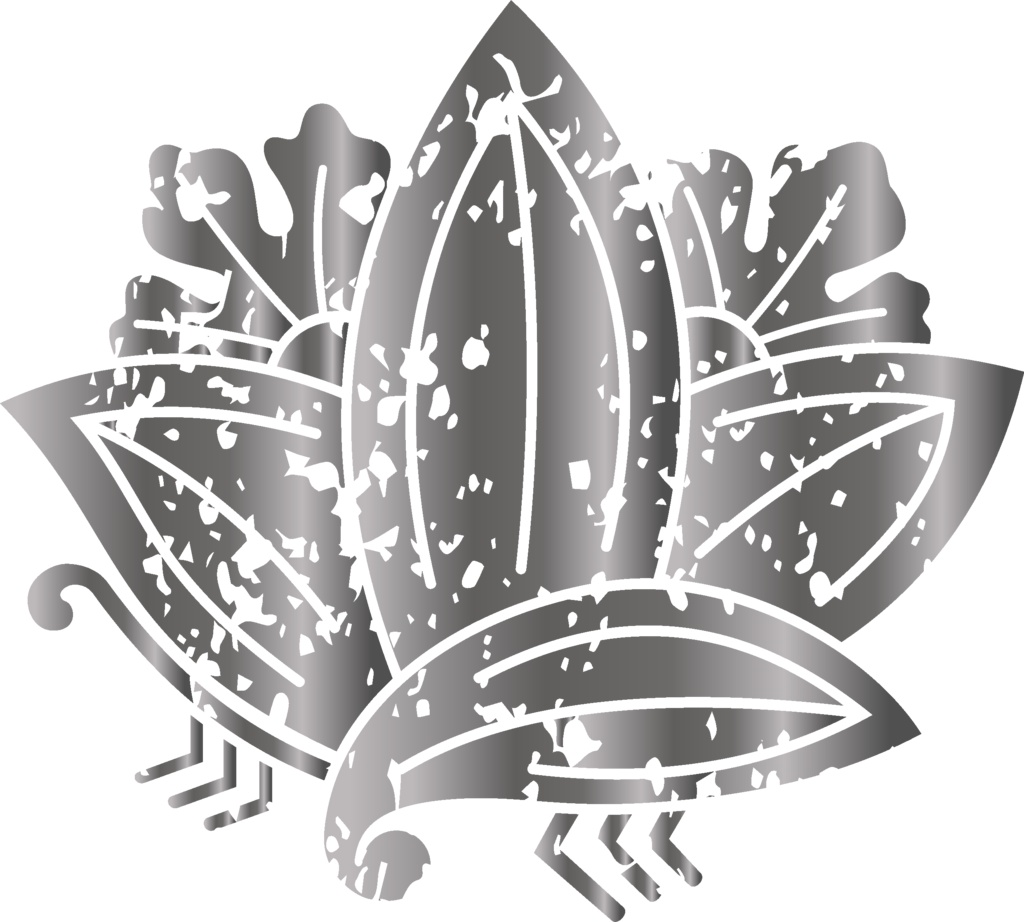 ダウンロード販売素材・メタリック家紋素材【廉価版】・茗荷(みょうが)②【6種】(AI, PNG形式)