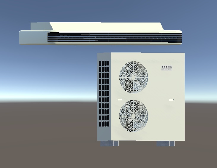 【VRC向け】動く！レトロ業務用エアコン 室外機セット