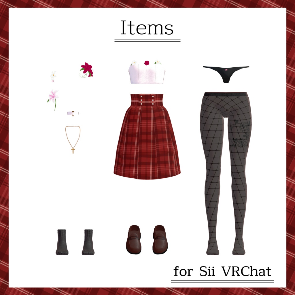 シィちゃん用フラワースカートコーデ【スキニング済み&PB対応】