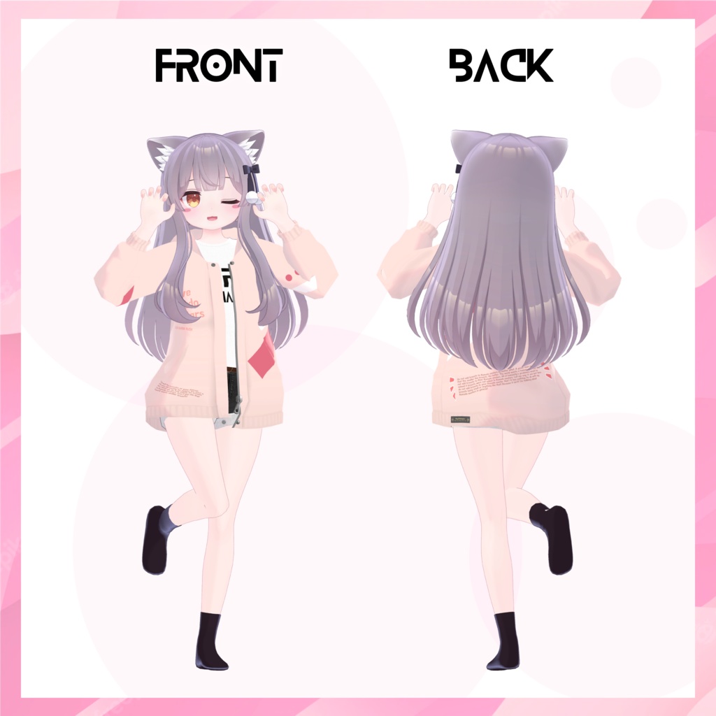 こまどアバター用オーバーサイズパーカー衣装【スキニング済み&PB対応】