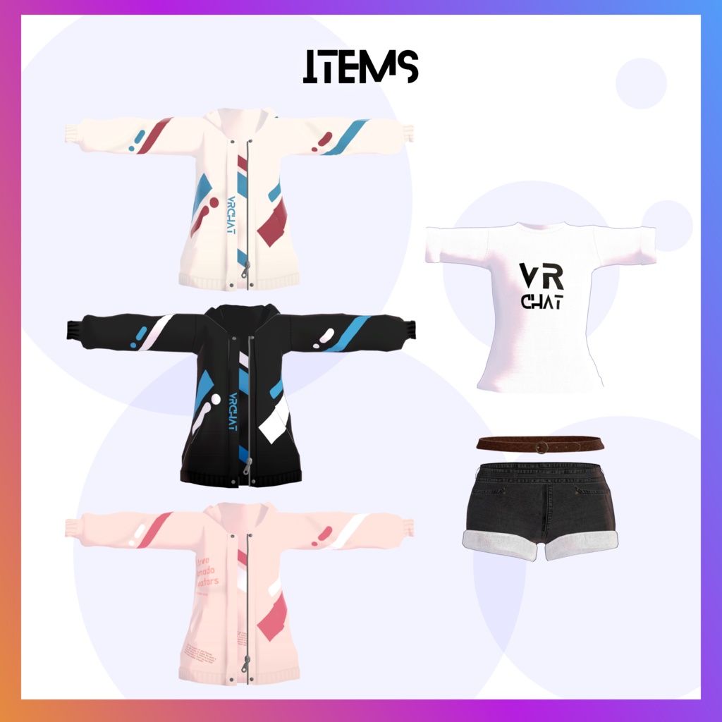 こまどアバター用オーバーサイズパーカー衣装【スキニング済み&PB対応】