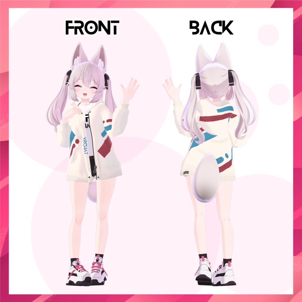 こまどアバター用オーバーサイズパーカー衣装【スキニング済み&PB対応】