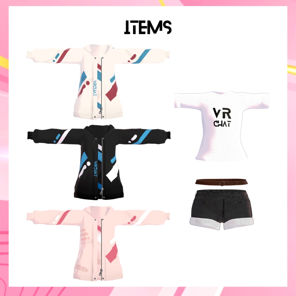 ユウちゃん用オーバーサイズパーカー衣装【スキニング済み&PB対応】