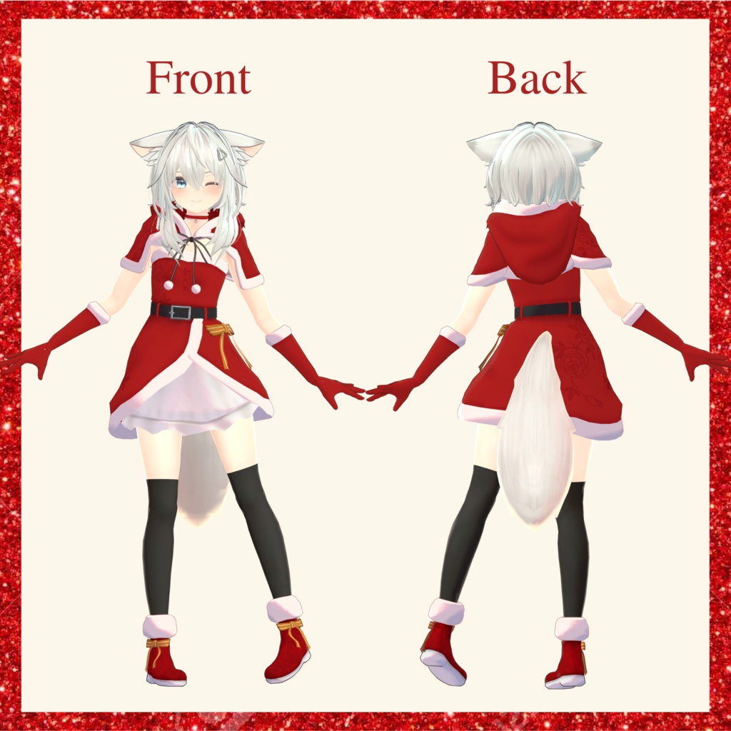 シィちゃん用リボンサンタコス衣装【スキニング済み&PB対応】