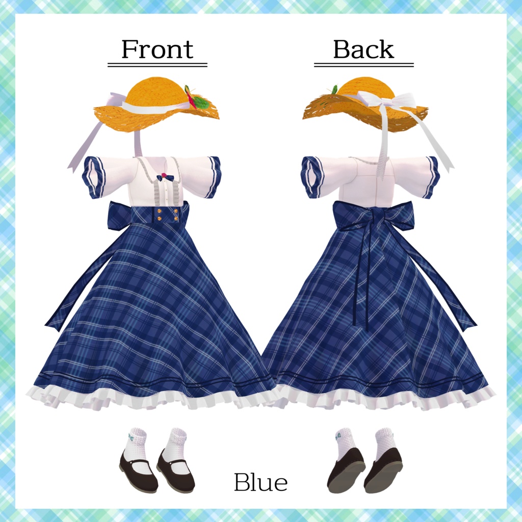 ソラハちゃん用サマーフリルドレス【スキニング済み&PB対応】