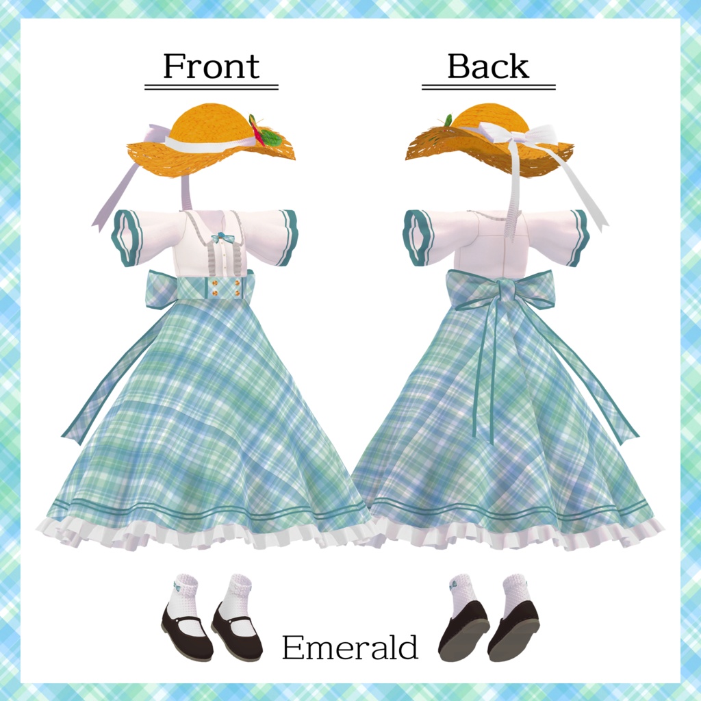 ソラハちゃん用サマーフリルドレス【スキニング済み&PB対応】