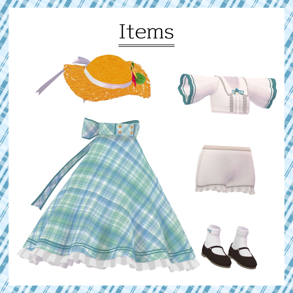 桔梗ちゃん用サマーフリルドレス【スキニング済み&PB対応】