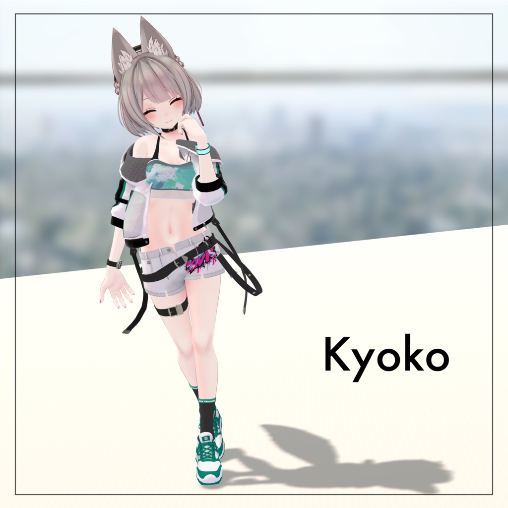 【11アバター対応】パーカー&ショートパンツコーデ