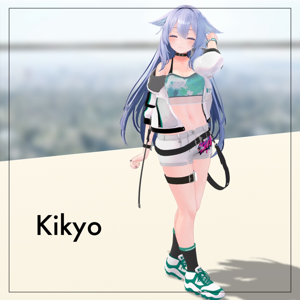 【11アバター対応】パーカー&ショートパンツコーデ