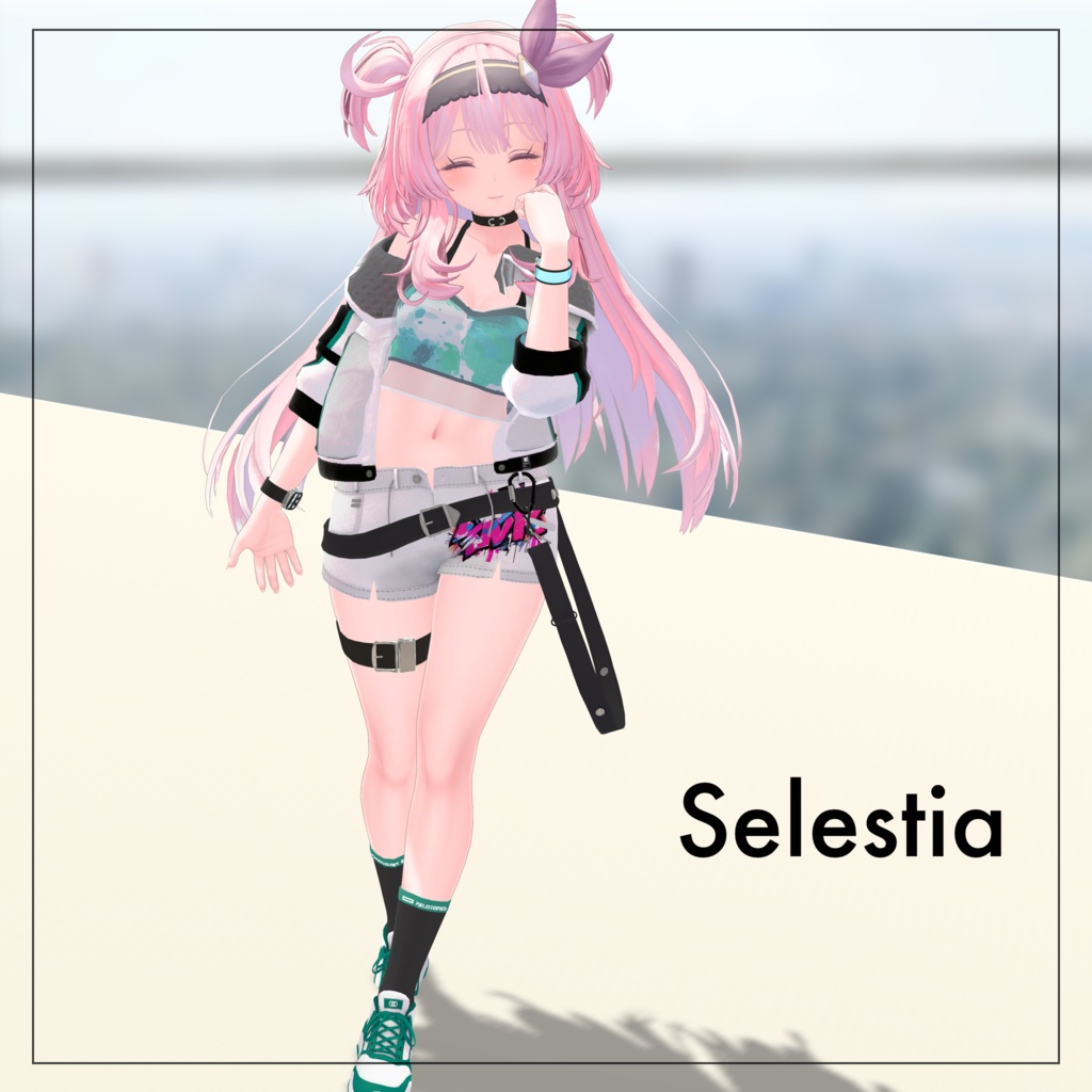 【11アバター対応】パーカー&ショートパンツコーデ