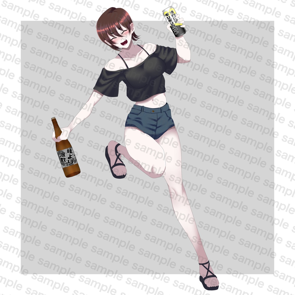 【動く立ち絵】女性_酔っ払い【無料】