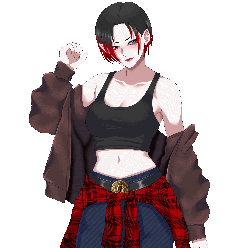 【動く立ち絵】女性_ロック【無料】