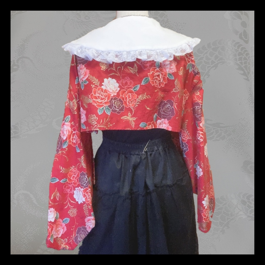 和柄 キモノ袖 ボレロ ハンドメイド