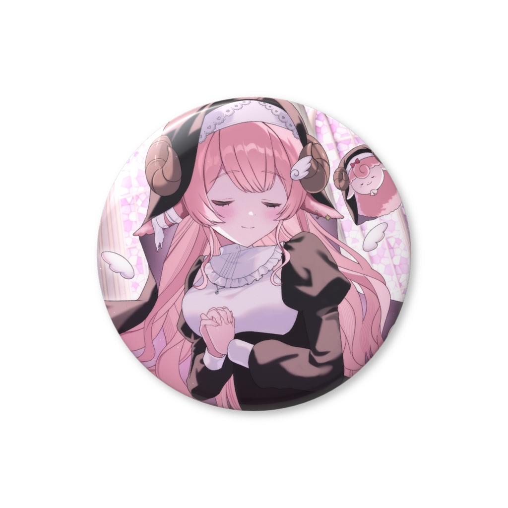 【缶バッチ】ハピハロシスター羊