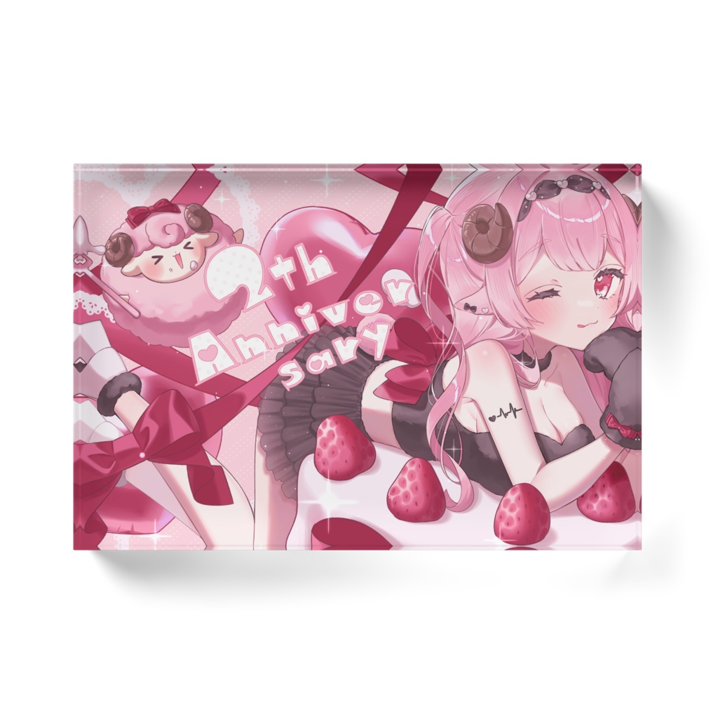 夢乃羊2周年アクリルブロック