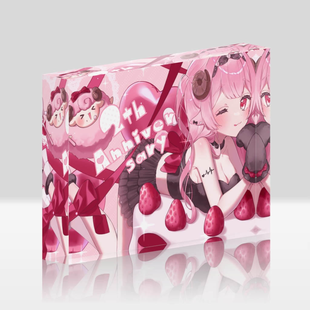 夢乃羊2周年アクリルブロック