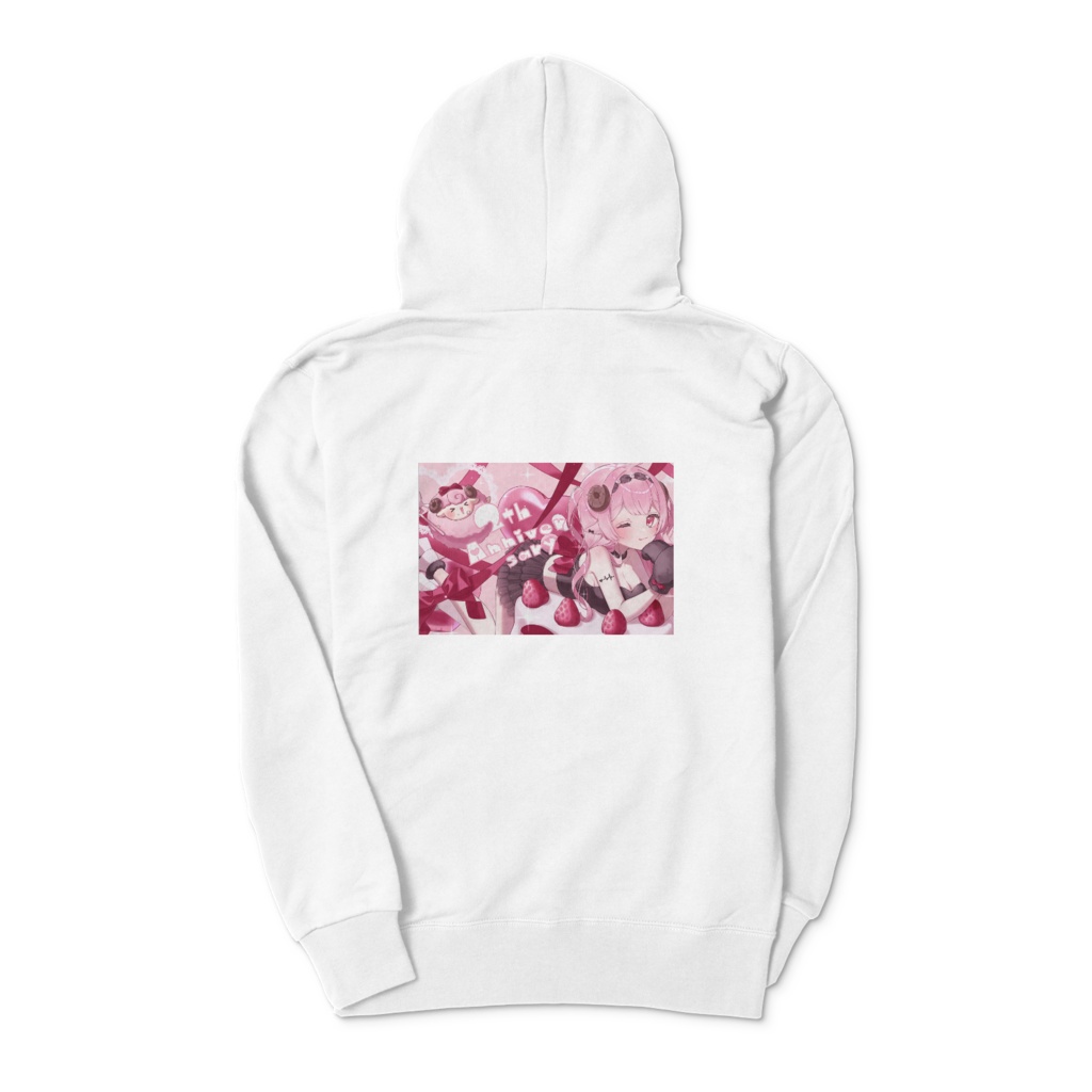 夢乃羊2周年記念パーカー(白背面)