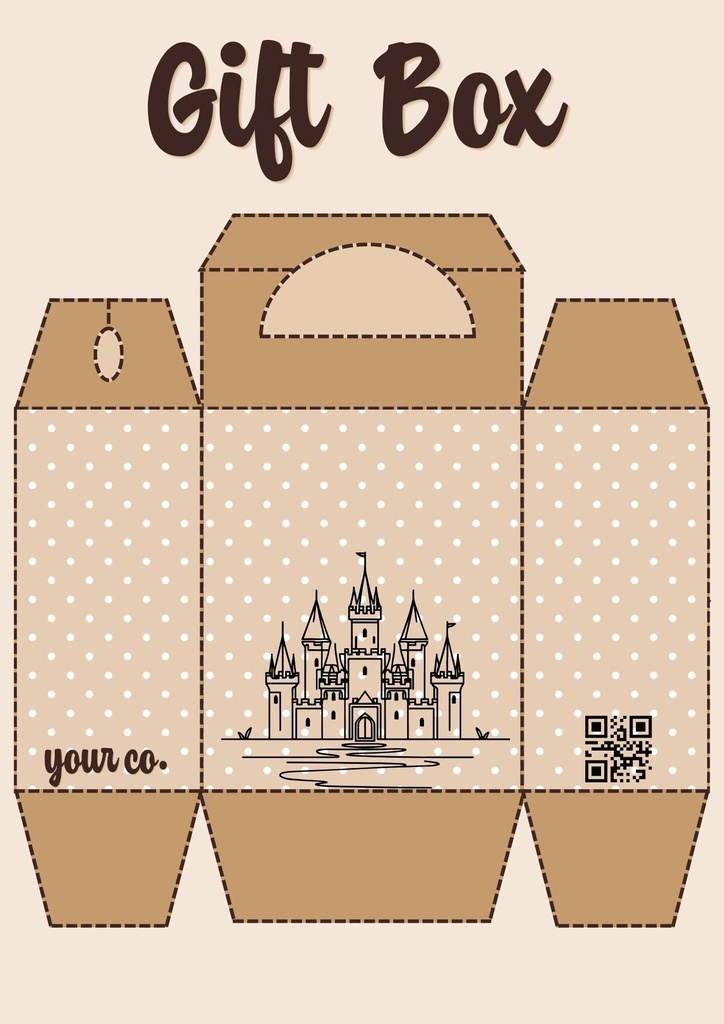 お城BOX 展開図｜印刷用PDFパッケージデータ｜名前入可能