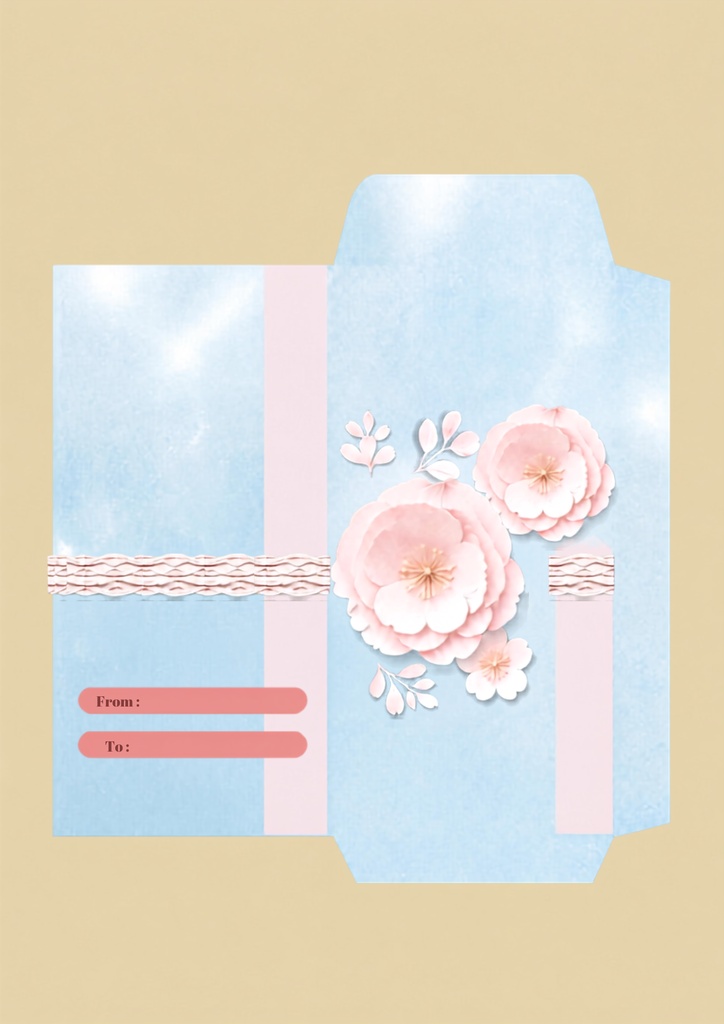 【ペーパークラフト】花柄のお手紙封筒＆プチギフトBOX（A4印刷/